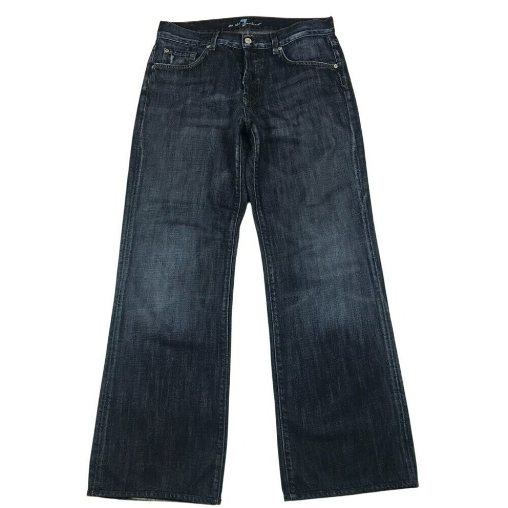 7 For All Mankind Mens RELAXED Jeans Dark Wash Button-Fly Straight Leg 31 - Picture 13 of 13